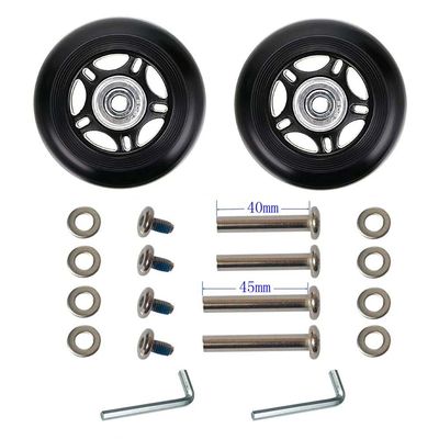 1 Pair/2pcs Luggage Suitcase Replacement Wheels 60mm/70mm/72mm/75mm/87mm/94mm/100mm, Rubber Swivel Caster Wheels 6mm Bearings Repair Kits (OD90xThk24mm/3.54x0.94in)
