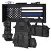 BUYYAH Wall Mounted Police Gear Rack, Tactical Duty Gear Rack with Police Flag, All Iron Frame, for Home, Office, Police Gift Decor, Black view 1