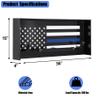 BUYYAH Wall Mounted Police Gear Rack, Tactical Duty Gear Rack with Police Flag, All Iron Frame, for Home, Office, Police Gift Decor, Black view 3