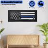 BUYYAH Wall Mounted Police Gear Rack, Tactical Duty Gear Rack with Police Flag, All Iron Frame, for Home, Office, Police Gift Decor, Black view 4
