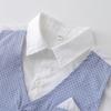 Lorilida Baby Boys Gentleman Formal Tuxedo Suit Short Sleeve Vest Shirt + Shorts + Bow Tie Sky Blue 6-7 Years view 3