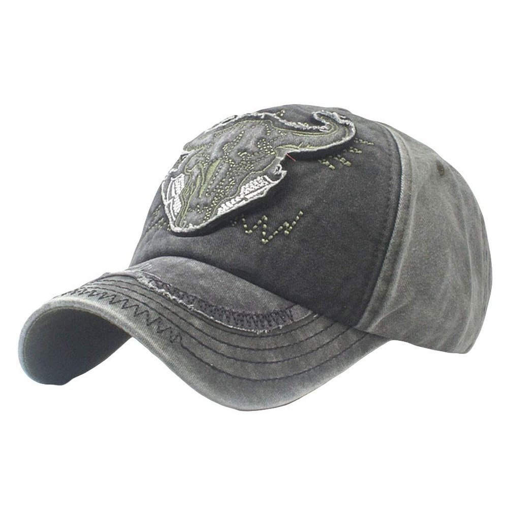 Women Men Washed Distressed Baseball Cap Embroidery Adjustable Denim Hats Vintage Streetwear Hip Hop Trucker Hat (Green, One Size)