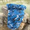 ELZEM Anti-UV Blue Camouflage Net, Gardens Breathable Shade Net, Outdoor Camping Hunting Shooting Sunscreen Nets, Army Hide Camo Netting, Customizable Size(3.5x3.5m/11.4x11.4ft) view 1
