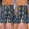 Hula Girl Men's Swim Trunks - Sunset Orange Hawaiian Shorts for Men, Men's Summer Bathing Shorts Set 27 Size Size 2XL view 3