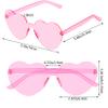 Fengek 10 Pcs Heart Shape Sunglasses Frameless Transparent Glasses Party Favors for Women, Pink view 2