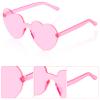Fengek 10 Pcs Heart Shape Sunglasses Frameless Transparent Glasses Party Favors for Women, Pink view 3