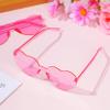 Fengek 10 Pcs Heart Shape Sunglasses Frameless Transparent Glasses Party Favors for Women, Pink view 4