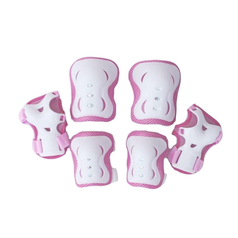 Girls Skating Knee Brace Elbow Wrist Pads Set Adjustable Collision Avoidance Skate Roller Blading Cycling Kneepad Elbow Wrist Braces Knee Support Guards Protective Gear