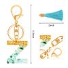 TTYY Alphabet Initial Letter Keychain for Women gift To Little Girls Tassel Butterfly Pendant Key Ring for Backpack (cyan crystal LetterZ) view 3