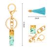 TTYY Alphabet Initial Letter Keychain for Women gift To Little Girls Tassel Butterfly Pendant Key Ring for Backpack (cyan crystal Letter I) view 3