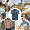 80s 90s Flamingo Hawaiian Shirt for Men Loose-Fit Short Sleeve Button Down Shirt Casual Beach Clothing Beach Shirts Funny Party Outfits view 4