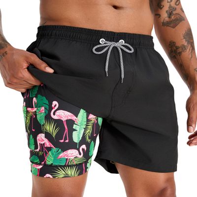 APTRO Men's Swim Trunks with Compression Liner 5 Inch Bathing Suit Beach Swimsuits #C265 XL