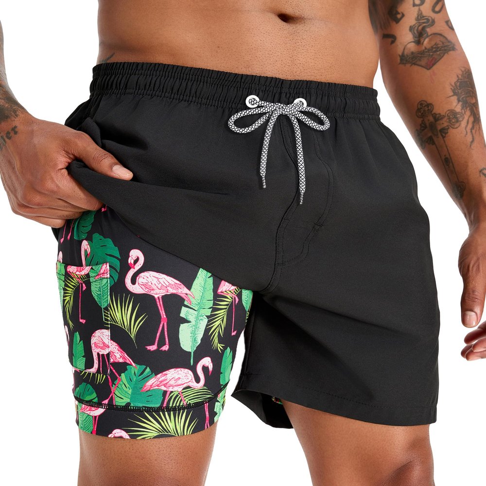 APTRO Men's Swim Trunks with Compression Liner 5 Inch Bathing Suit Beach Swimsuits #C265 XL