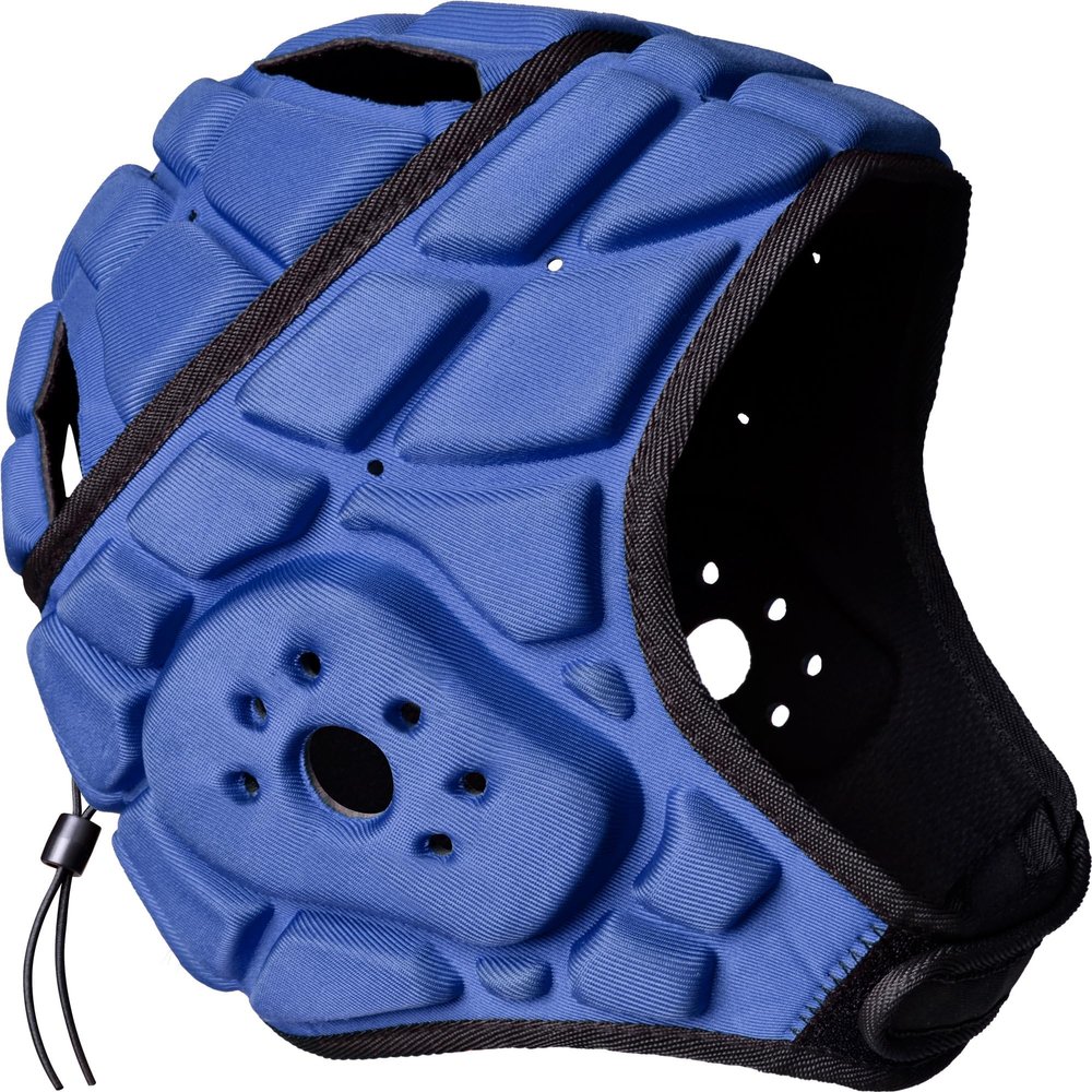 COOLOMG Soft Shell Flag Football Helmet 7v7 Rugby Helmet Scrum Cap Soccer Padded Headgear Adjustable Head Protector for Youth Kids Navy Blue