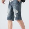 Maiyifu-GJ Men's Baggy Straight Jean Shorts Ripped Distressed Cotton Denim Shorts Knee Length Casual Short Pants with Pockets (Blue3,36) view 2