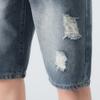 Maiyifu-GJ Men's Baggy Straight Jean Shorts Ripped Distressed Cotton Denim Shorts Knee Length Casual Short Pants with Pockets (Blue3,36) view 3