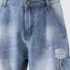 Maiyifu-GJ Men's Baggy Straight Jean Shorts Ripped Distressed Cotton Denim Shorts Knee Length Casual Short Pants with Pockets (Blue1,34) view 2