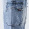 Maiyifu-GJ Men's Baggy Straight Jean Shorts Ripped Distressed Cotton Denim Shorts Knee Length Casual Short Pants with Pockets (Blue1,34) view 4