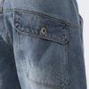 Maiyifu-GJ Men's Baggy Straight Jean Shorts Ripped Distressed Cotton Denim Shorts Knee Length Casual Short Pants with Pockets (Blue4,29) view 4