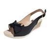 Espadrille Wedge Sandal Women Dressy Platform Sandals Cute Comfortable Walking Beach Sandals for Women Summer Open Toe Low Wedge Heel Ankle Buckle Shoes Orthotic Sandals for Women (011-Black, 9) view 3