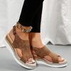 Espadrille Wedge Sandal Women Dressy Platform Sandals Cute Comfortable Walking Beach Sandals for Women Summer Open Toe Low Wedge Heel Ankle Buckle Shoes Orthotic Sandals for Women (05-Brown, 7) view 1
