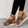 Espadrille Wedge Sandal Women Dressy Platform Sandals Cute Comfortable Walking Beach Sandals for Women Summer Open Toe Low Wedge Heel Ankle Buckle Shoes Orthotic Sandals for Women (05-Brown, 7) view 4