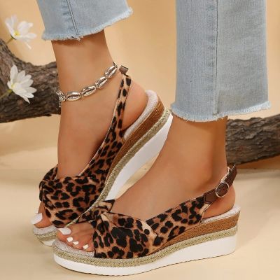Espadrille Wedge Sandal Women Dressy Platform Sandals Cute Comfortable Walking Beach Sandals for Women Summer Open Toe Low Wedge Heel Ankle Buckle Shoes Orthotic Sandals for Women (07-Brown, 6.5)