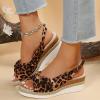Espadrille Wedge Sandal Women Dressy Platform Sandals Cute Comfortable Walking Beach Sandals for Women Summer Open Toe Low Wedge Heel Ankle Buckle Shoes Orthotic Sandals for Women (07-Brown, 6.5) view 1