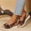 Espadrille Wedge Sandal Women Dressy Platform Sandals Cute Comfortable Walking Beach Sandals for Women Summer Open Toe Low Wedge Heel Ankle Buckle Shoes Orthotic Sandals for Women (07-Brown, 6.5) view 2