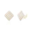 YOQUCOL Diamond-shaped Simulated Pearl Golden Big Clip On Stud Earrings Non Pierced Ear Earrings for Women view 1