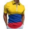 Colombian Flag Polo Shirts for Men Zip Up Short Sleeve Golf Shirt Casual Collared T Shirt S view 1