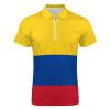 Colombian Flag Polo Shirts for Men Zip Up Short Sleeve Golf Shirt Casual Collared T Shirt S view 4