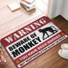 Doormats Outdoor Beware of Monkey Rug Outdoor Floor Mat Outdoor Doormats (Size : 65X90CM) view 1