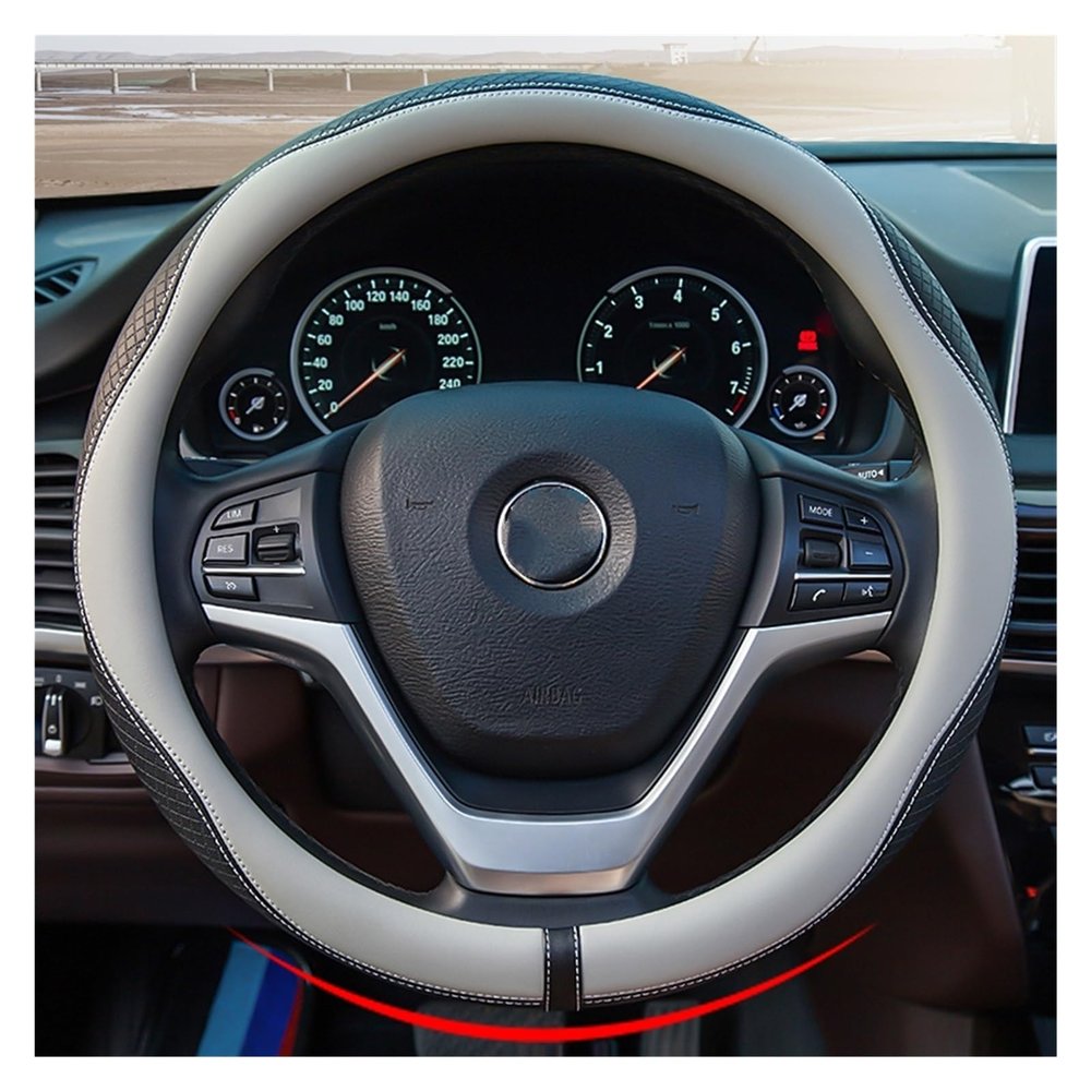 FUERU Car Steering Wheel Cover Set Universal Car Steering Wheel Cover Microfiber Leather Soft Skin-Friendly Exquisite Car Interior (Color : 1#)