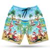 228CLOSET Santa Surfing Men's Swim Trunks - Summer Beach Hawaiian Shorts for Men, Men's Summer Bathing Shorts Set 32 Size Size 3XL view 1