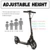 GLDDFDG Folding Scooter for Adults, Commuter Kick Scooter 300 lbs Capacity, Big Wheels Scooters for Kids 8 Years and up, Adjustable Height, Aluminum,Black view 2