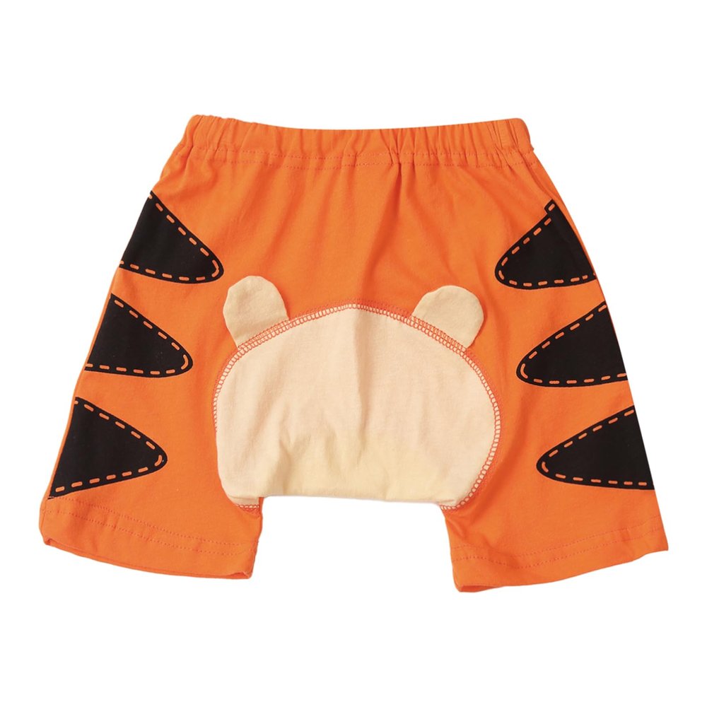 Alvivi Toddler Baby Girls Boys Cute Cartoon Print Shorts Elastic High Waist Cotton Bloomers Bottoms Orange Tiger 9-12 Months