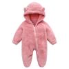 YMYDYFC Baby Fleece Hooded Romper Winter Outwear Jumpsuit Snowsuit Bear Ear Outfits for Boys Girls A-Pink 0-3 Months59CM view 3