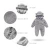 Baby Fleece Hooded Romper Winter Outwear Jumpsuit Snowsuit Bear Ear Outfits for Boys Girls A-Gray 6-9 Months73CM view 2