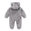 Baby Fleece Hooded Romper Winter Outwear Jumpsuit Snowsuit Bear Ear Outfits for Boys Girls A-Gray 6-9 Months73CM view 4