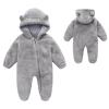 YMYDYFC Baby Fleece Hooded Romper Winter Outwear Jumpsuit Snowsuit Bear Ear Outfits for Boys Girls A-Gray 3-6 Months66CM view 1