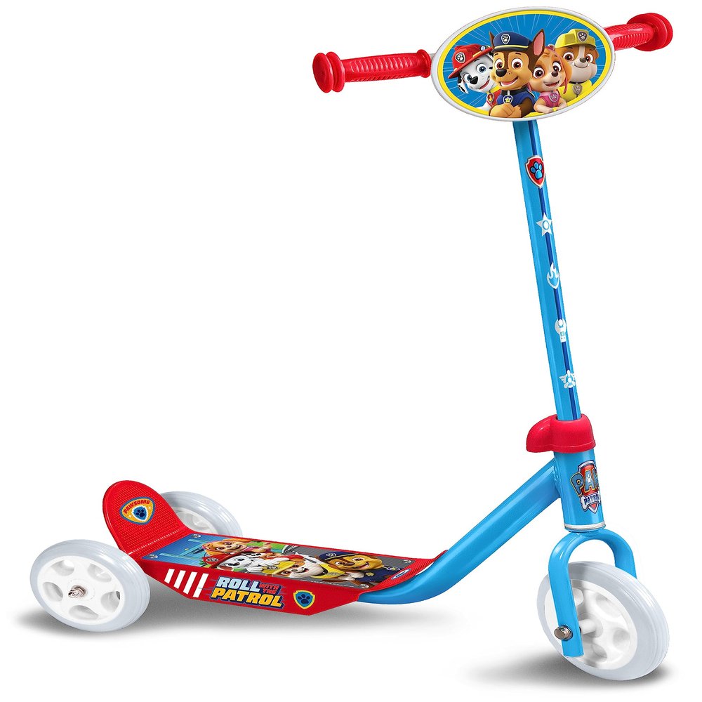 Stamp Paw Patrol 3-Wheel Scooter, Wide Platform, Non-Slip Surface, Blue/Red