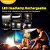 Beccason 2Pack LED Headlamp Rechargeable - 230 COB Super Bright Head Lights for Forehead, Hard hat Light for Adults, USB C Headband Flashlight for Work, Hunting, Running, Camping Essentials Gear view 3