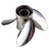 Xspeed Stainless Steel 4 Blades Outboard Propeller with Interchangeable Hub Kits for 4-3/4" Gearcase Yamaha 150-225hp,15 Spline Tooth,/LH(14 1/4x17 LH) view 2