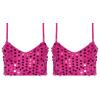DRHOM Girls Sequins V Neck Dance Tops Straps Jazz Latin Hip Hop Modern Dance Bra Vest Shirt Stage Performance Costume (Rose Red, 6-8) view 3
