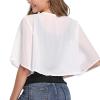 Lifup Women's Soft Chiffon Shawl Wraps Shrug for Evening Dresses Wedding Capes Cover Up White Medium view 2