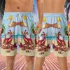 228CLOSET Santa Men's Swim Trunks - Summer Vacation Hawaiian Shorts for Men, Men's Summer Bathing Shorts Set 32 Size Size L view 3