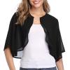 Lifup Women's Soft Chiffon Shawl Wraps Shrug for Evening Dresses Wedding Capes Cover Up Black Medium view 1