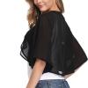 Lifup Women's Soft Chiffon Shawl Wraps Shrug for Evening Dresses Wedding Capes Cover Up Black Medium view 3
