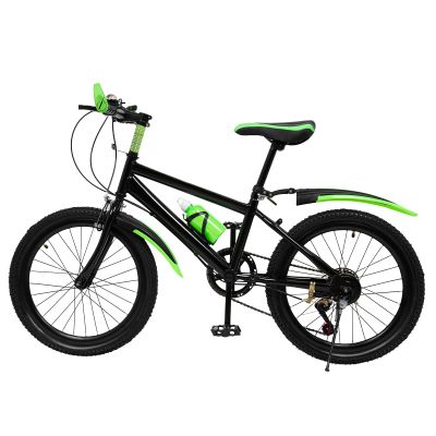 20" Child Bike with Compass, 7-Speed Mountain Bike with Disc Brake High Carbon Steel Bicycle Green City Bike 85KG Max.Load for 7-13 Years Old Unisex Kids